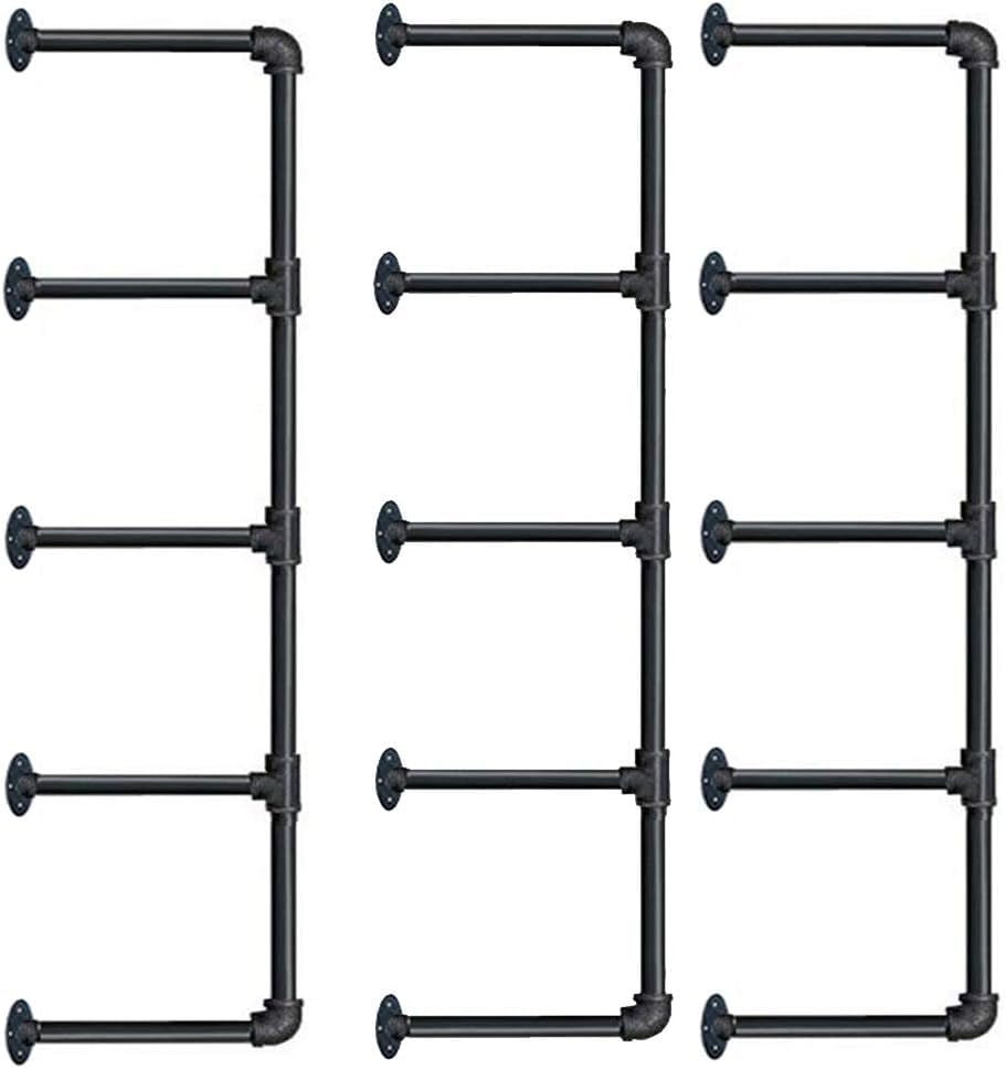 Amazon.com: Tianman Industrial Wall Mount Iron Pipe Shelf